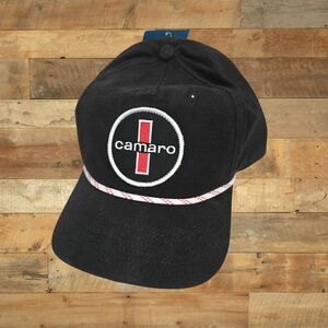 Chevrolet Camaro Logo Rope Trim Baseball Hat Black‎ Adjustable Cap